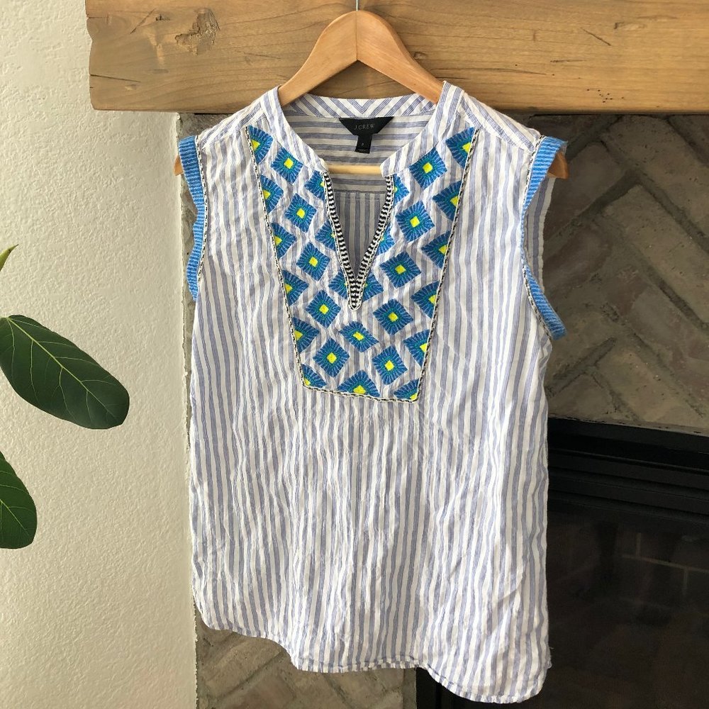Colorful Sleeveless Summer JCrew top
